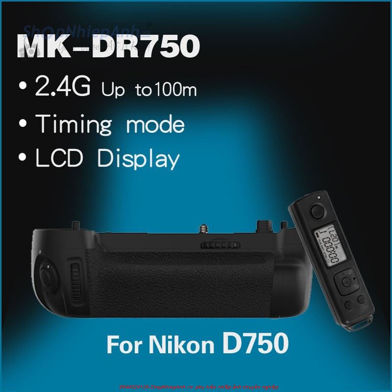 thumbnail Grip Meike for Nikon D750 with 2.4G remote wireless timer - 3
