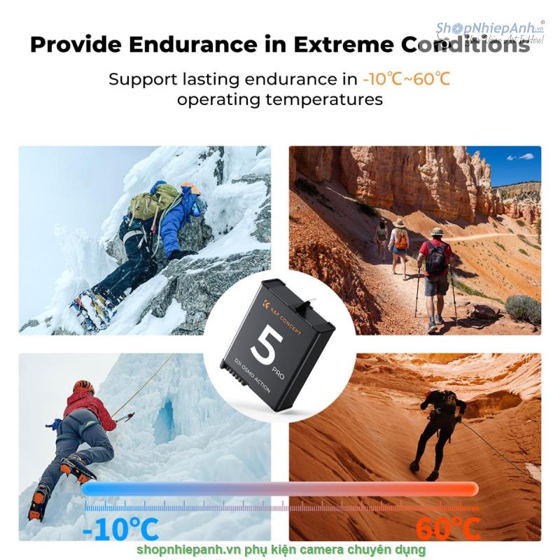 thumbnail Combo 3 pin 1 sạc K&F concept for DJI Osmo Action 5 Pro/4/3 camera 2100mah - 2