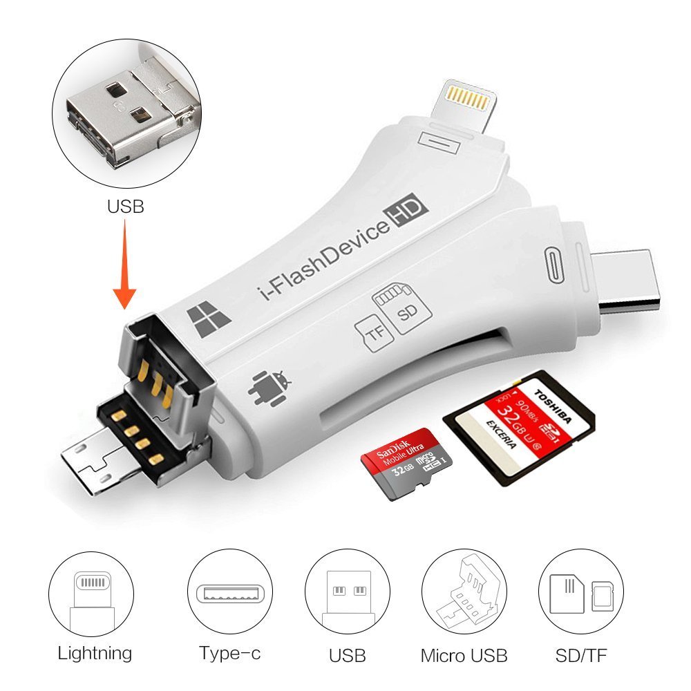 thumbnail Đầu đọc thẻ OTG ALL in one i-Flash Device HD for iOS type C PC android - 1