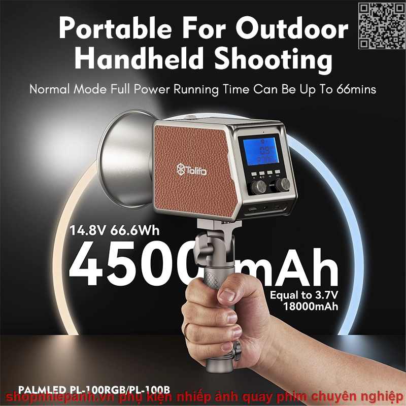 thumbnail Đèn Led Tolifo PL-100B Bi color 100W (combo túi) type C PD 4500mah 12FX - 1