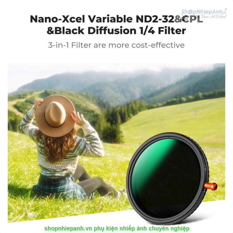 thumbnail Filter K&F concept 3in1 Nano-X ND2-32 + CPL +Black Mist Diffusion 1/4 + CPL Multi-Layer Coatings Japanese AGC Glass 52mm (KF01.2921V2) - 0