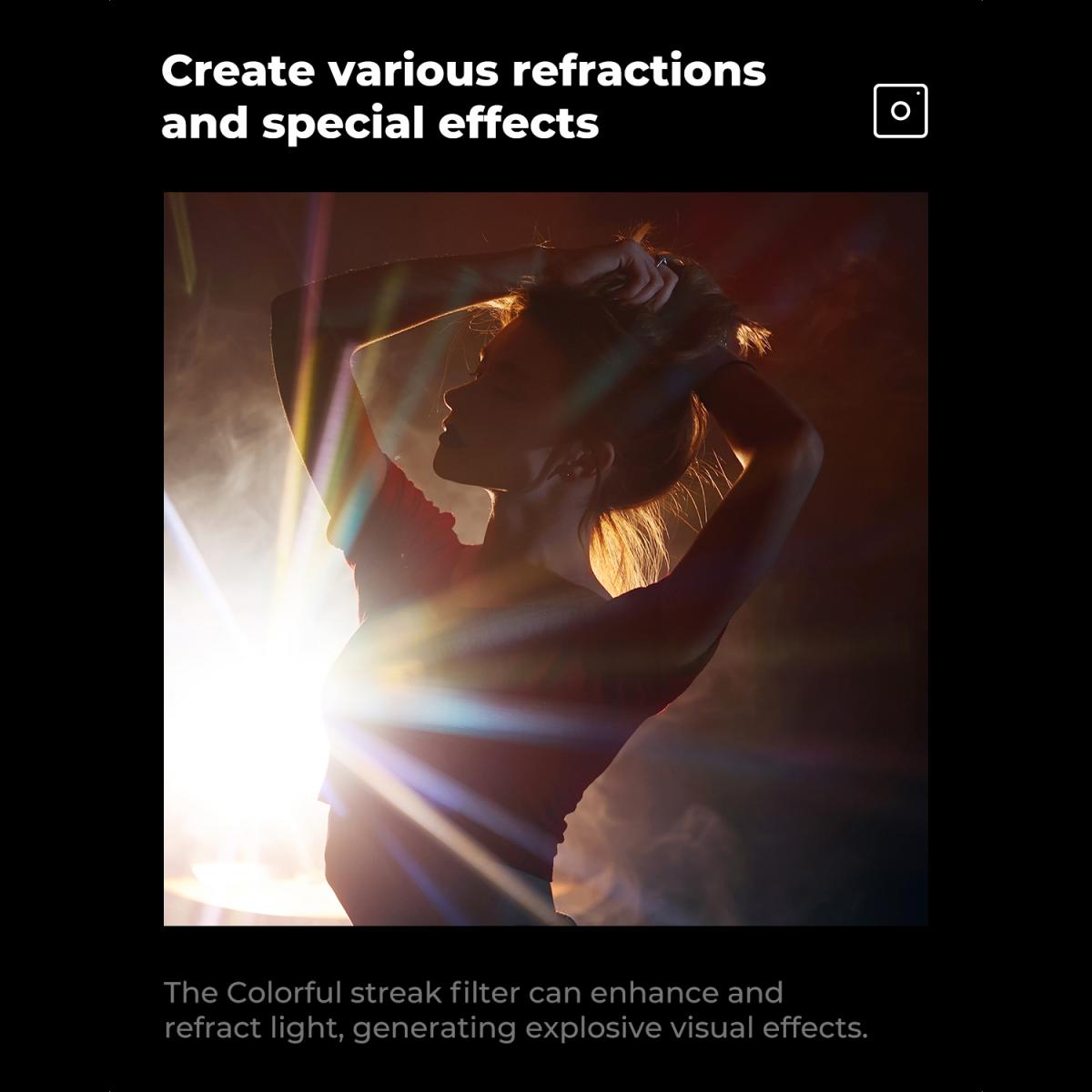 thumbnail Filter K&F Concept 82mm Colorful Streak Dreamy Creative Effects Filter  Optical Glass Nano-B(KF01.2686) - 1