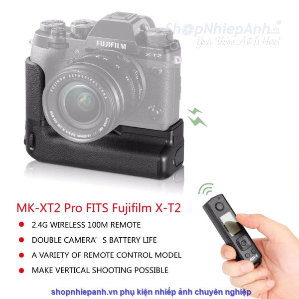 thumbnail Grip Meike X-T2 PRO for fujifilm X-T2 wireless remote control - 3