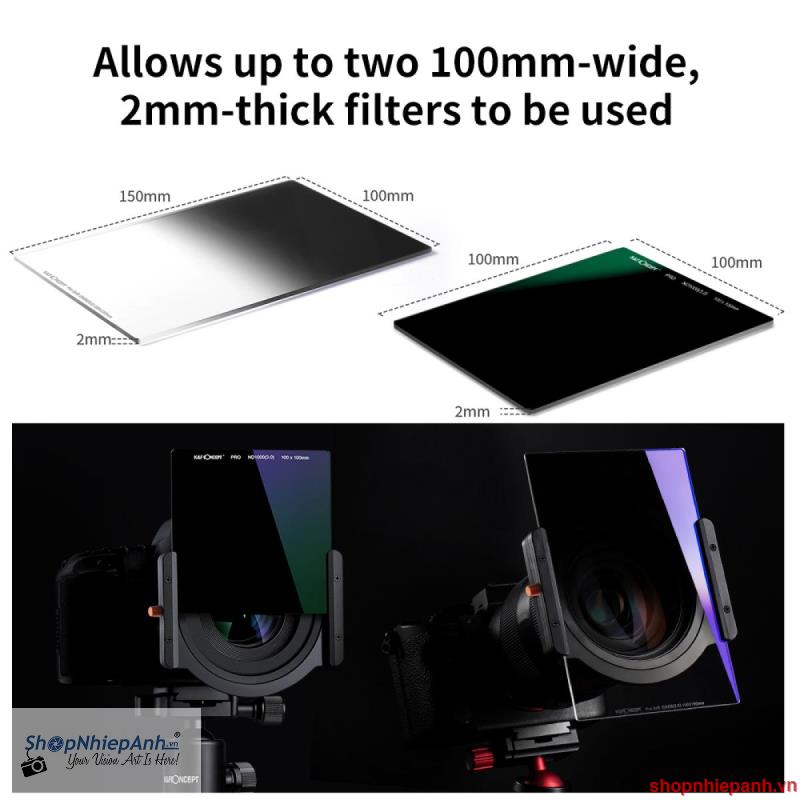 thumbnail Holder Square Filter 100mm K&F Concept Metal và 8 Adapter Rings - 2