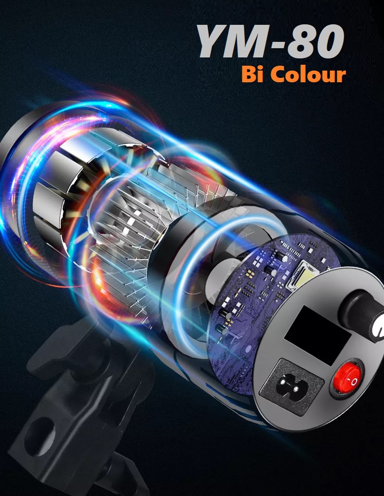 thumbnail LED chiếu điểm spot light YM-80 zoom led bicolor 2700K-6500K (đèn giả nắng) - 3
