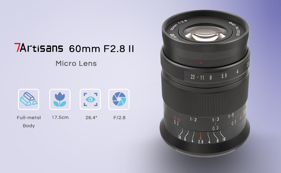 thumbnail Lens 7ARTISANS 60mm F2.8 MACRO mark II 1:1 for Fujifilm FX - 6