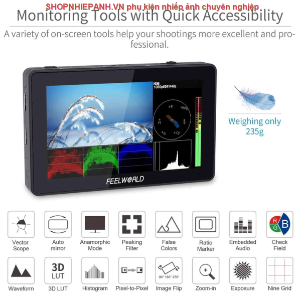 thumbnail Monitor FeelWorld F6 Plus 6in Touch V2 (phiên bản mới type C) - 5