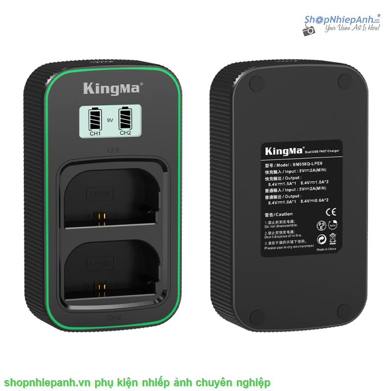 thumbnail Sạc Kingma 9V 2A PD3.0 BM058Q quick charger for canon LP-E6 E6N E6NH - 0