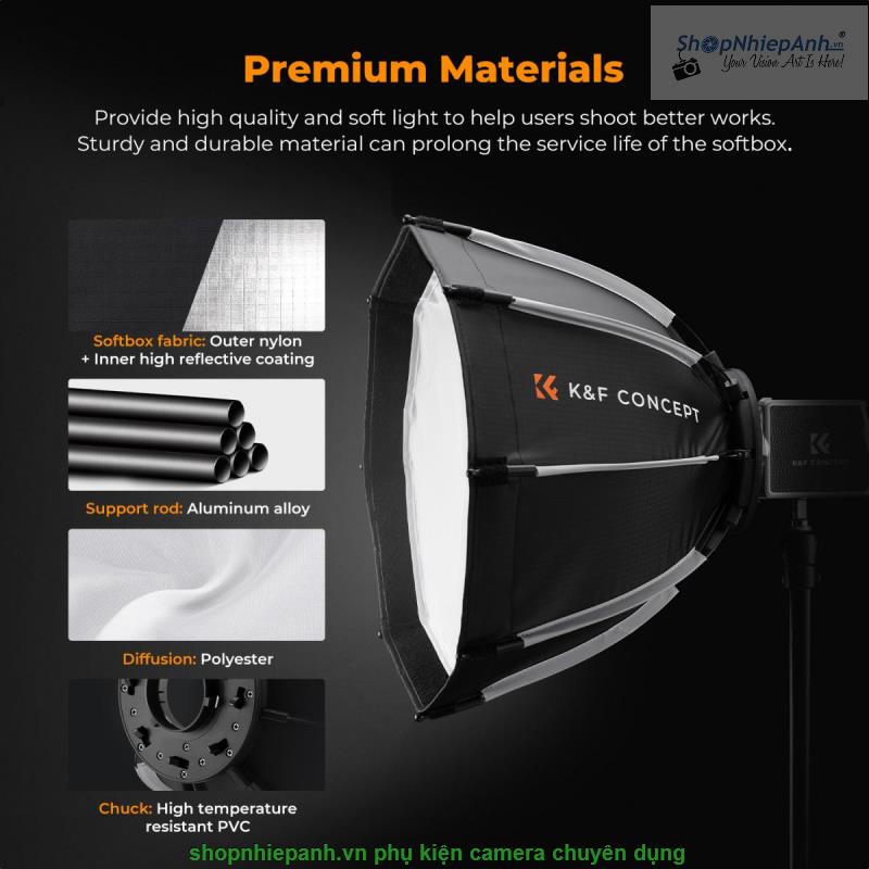 thumbnail Softbox K&F concept 40cm mini bowens for led PL-60B PL-100 series - 3