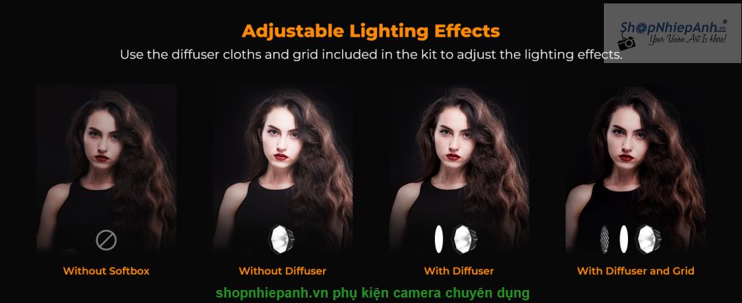 thumbnail Softbox K&F concept 40cm mini bowens for led PL-60B PL-100 series - 7