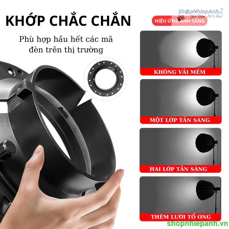 thumbnail Softbox Parabolic thao tác nhanh 90cm kèm grid tổ ong (ngàm nhựa) - 1