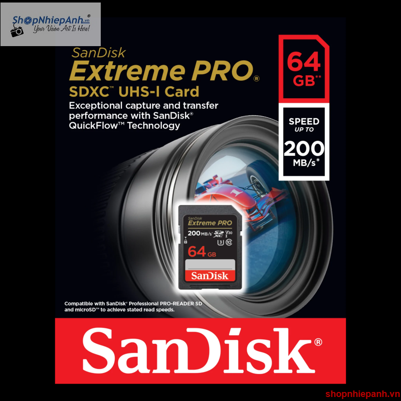 thumbnail Thẻ Nhớ SDXC 64GB SanDisk Extreme Pro Class 10 U3 200mbs - 0