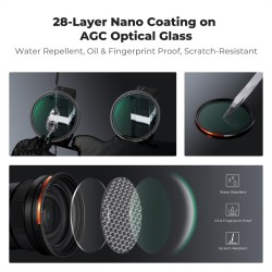 thumbnail 82mm Magnetic Filter Kit 5in1 CPL + ND2-32 + Black Mist 1/4 Filter Set + Magnetic Adapter Ring & Lens Cap 28-Layer Coated HD Optical Glass for Camera Lens - Nano-X Series (sku.2500) - 1