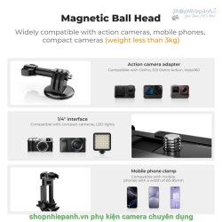 thumbnail Ballhead K&F concept nam châm thao tác nhanh gắn smartphone và action cam(kf31.156) - 0
