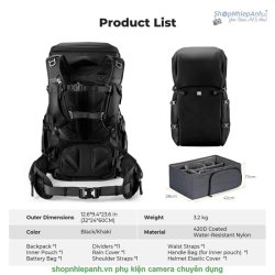 thumbnail Balo K&F concept Backpack 40L Star Wander 01 Black (KF13.207V1) - 6