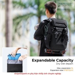 thumbnail Balo K&F concept Backpack Front HardShell KF13.098V2 25L ĐEN - 4