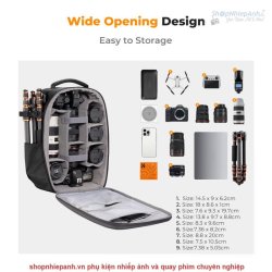 thumbnail Balo K&F concept Backpack Front HardShell KF13.134 22L Black - 0