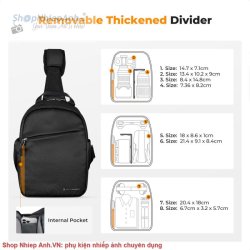 thumbnail Túi K&F concept Sling bag KF13.171V2 Urban Wander Black U08 5L - 1