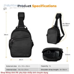 thumbnail Túi K&F concept Sling bag KF13.171V2 Urban Wander Black U08 5L - 4