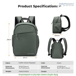 thumbnail Balo K&F concept Backpack KF13.301V1 Green 5L - 0