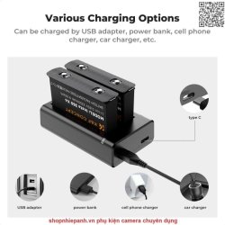 thumbnail Bộ 2 pin 1 sạc K&F concept for Insta 360 X4 2350mah - 3