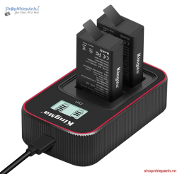 thumbnail Bộ 2 pin và sạc đôi LCD KingMa BM058 SPCC1B for gopro MAX - 1