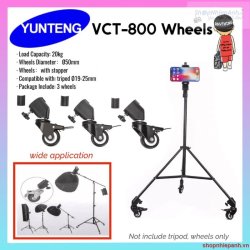 thumbnail Bộ 3 Bánh xe chân đèn Tripod Yunteng VCT-800 - 0