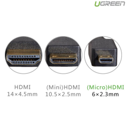 thumbnail Cáp chuyển Micro HDMI to HDMI Female Ugreen 20134 - 4