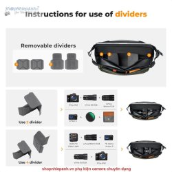 thumbnail Cặp K&F Concept Sling Bag 2in1 KF13.177V2 12L Urban wander 01 Green - 1