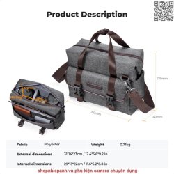 thumbnail Cặp K&F Concept Sling Bag KF13.186 8L Urban Wander 09 (Dark Grey) - 5