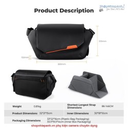 thumbnail Cặp K&F Concept Sling Bag KF13.213 10L Urban wander Black - 5