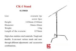 thumbnail Chân đèn C stand cao 325cm và tay treo đèn inox (CK-1) - 5