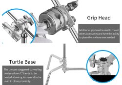 thumbnail Chân đèn C stand cao 325cm và tay treo đèn inox (CK-1) - 3