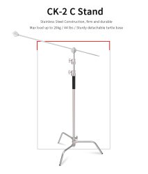 thumbnail Chân đèn C stand cao 325cm và tay treo đèn inox (CK-2) - 5