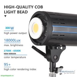 thumbnail Combo 1 cây đèn ET-300-S V2 Softbox Tolifo Parabolic 90cm Pro 2700K-6500K NEW VERION 300W trọn gói - 1