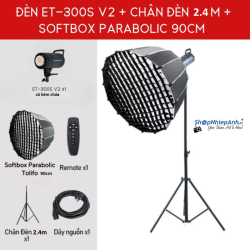 thumbnail Combo 1 cây đèn ET-300-S V2 Softbox Tolifo Parabolic 90cm Pro 2700K-6500K NEW VERION 300W trọn gói - 5