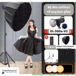 thumbnail Combo 1 cây đèn ET-300-S V2 Softbox Tolifo Parabolic 90cm Pro 2700K-6500K NEW VERION 300W trọn gói