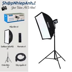 thumbnail Combo 1 cây đèn Led MARKPRO 200X 200W 2700K-6500K softbox Godox 60x90 cm