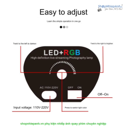 thumbnail Combo 1 cây đèn RGBW-600 100W 2700K-5600K 8 màu RGB kèm chân và softbox cầu - 3