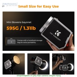 thumbnail Combo 1 cây Led K&F concept  PL-60B 60W COB 4500mAh Type-C PD Fast Charging 12 Light Effects 2700K-6500K - 2