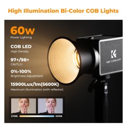 thumbnail Combo 1 cây Led K&F concept PL-60B 60W và softbox Parabolic 40cm - 3