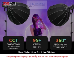 thumbnail Combo 1 đèn led ZSYB Y500RGB kèm softbox parabolic 70cm 16K  thao tác nhanh