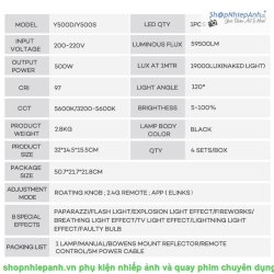 thumbnail Combo 1 đèn Led ZSYB Y500S bi color siêu sáng 500w kèm softbox cầu lantern 65cm - 8