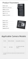 thumbnail Combo 1 pin 1 sạc Kingma for Sony NP-BG1 NP-FG1 H10 H20 H55 H7 T100 T20 HX5 - 4