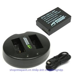 thumbnail Combo 1 pin và Sạc Đôi Wasabi for Canon LP-E12