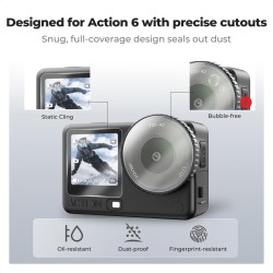 thumbnail Combo 2 bộ dán LCD cường lực và nắp đậy silicon cho DJI Osmo Action 6 hiệu K&F Concept (KF12.0045S1) - 0