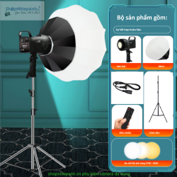 thumbnail Combo 2 cây đèn led XY-500W Bi-color 2700-6500Kvà softbox chinaball lantern cầu 65cm - 0