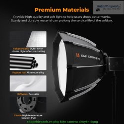 thumbnail Combo 2 cây Led K&F concept PL-60B 60W và softbox Parabolic 40cm - 6