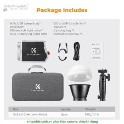 thumbnail Combo 2 cây Led K&F concept PL-60B 60W và softbox Parabolic 40cm - 3