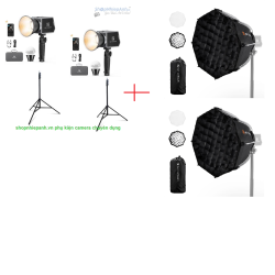 thumbnail Combo 2 cây Led K&F concept PL-60B 60W và softbox Parabolic 40cm